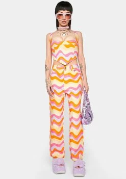 Another Girl Wavy Print Pointed Bustier