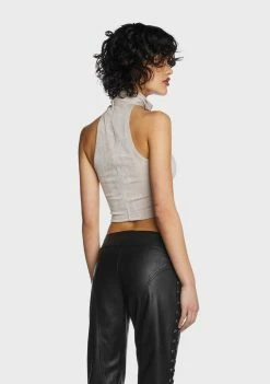 Pretty Garbage Choker Halter Neck Tube Top