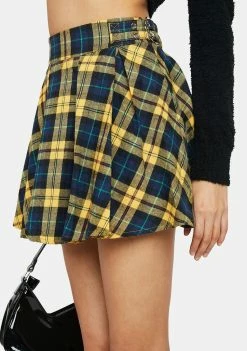 Pretty Garbage Plaid Pleated High Waist Mini Skirt Bottoms