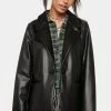 Pretty Garbage Vegan Leather Oversized Blazer