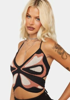 Another Girl Tops Butterfly Knit Top