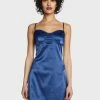 Pretty Garbage Dresses Navy Satin Corset Mini Dress