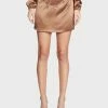Pretty Garbage Brown Chain Satin Mini Skirt Bottoms