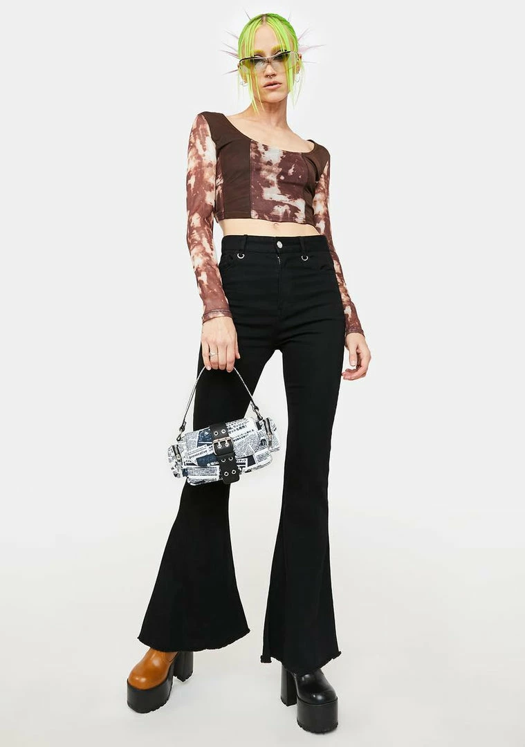 Best Sale β¨ Pretty Garbage Mesh Panel Crop Top Tops π 5 Pretty Garbage Mesh Panel Crop Top Tops