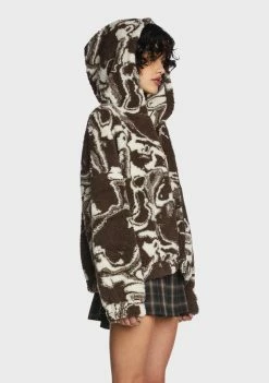 Top 10 β Pretty Garbage Brown Swirl Print Teddy Jacket π₯ 9 Pretty Garbage Brown Swirl Print Teddy Jacket