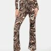Pretty Garbage Swirl Print Peekaboo Flared Pants