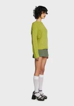 Outlet β Pretty Garbage Dusty Lime Oversized Boucle Knit Sweater Tops π 9 Pretty Garbage Dusty Lime Oversized Boucle Knit Sweater Tops