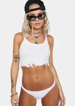 Hustler White Tanga Bikini Bottoms