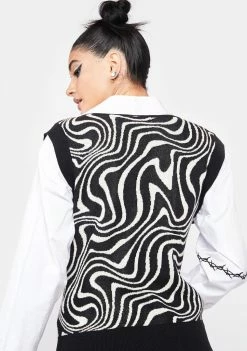 Another Girl Swirl Knit Tank Top Tops