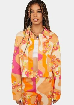Another Girl Psychedelic Floral Shacket