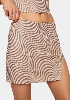 Pretty Garbage Swirl Print Mesh Mini Skirt