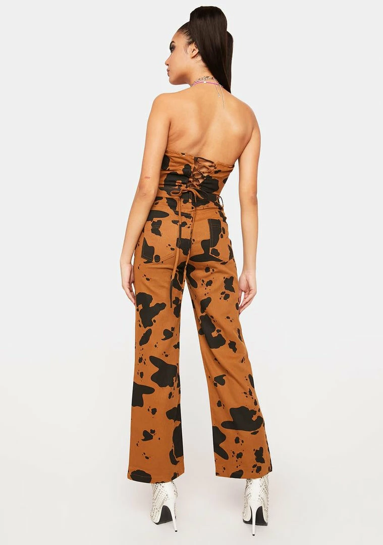 Discount π Pretty Garbage Cow Print Denim Pants High Waisted π Jeans β€οΈ 6 Pretty Garbage Cow Print Denim Pants High Waisted Jeans