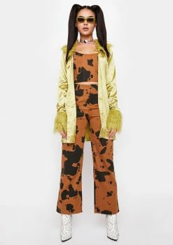 Pretty Garbage Cow Print Denim Corset