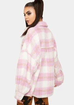 Pretty Garbage Sunset Plaid Shirt Jacket Jackets & Bombers