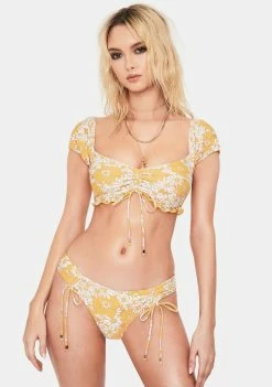 Power 2 The Flower Swim Daisy Anna Ruched Bikini Bottoms