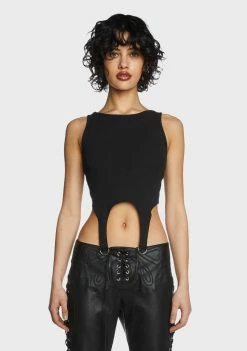 Pretty Garbage Ribbed Garter Tank