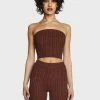 Best Sale π Pretty Garbage Brown Cable Knit Tube Top π 1 Pretty Garbage Brown Cable Knit Tube Top