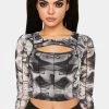 Pretty Garbage Tops Swirl Mesh Top
