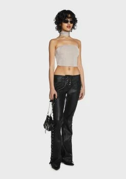 Pretty Garbage Choker Halter Neck Tube Top