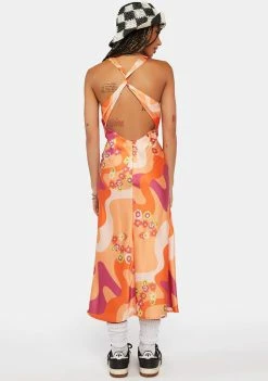 Another Girl Midi Dresses Psychedelic Floral Slip Dress