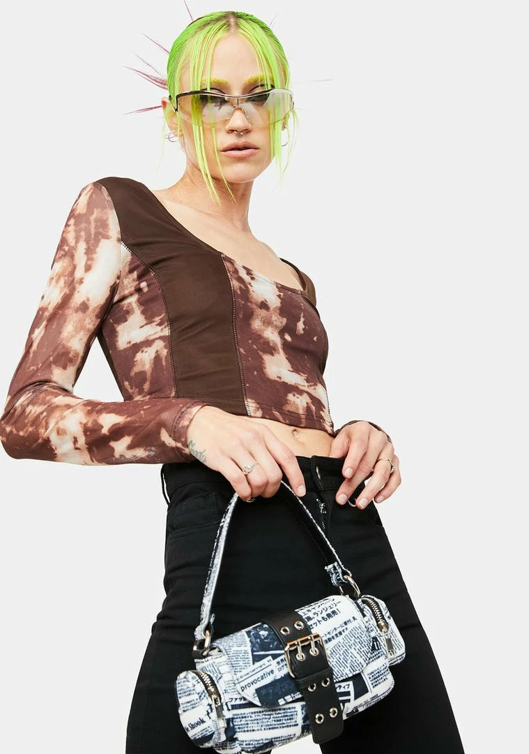 Best Sale β¨ Pretty Garbage Mesh Panel Crop Top Tops π 4 Pretty Garbage Mesh Panel Crop Top Tops