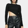 Pretty Garbage Tops Asymmetrical Hem Ruched Top