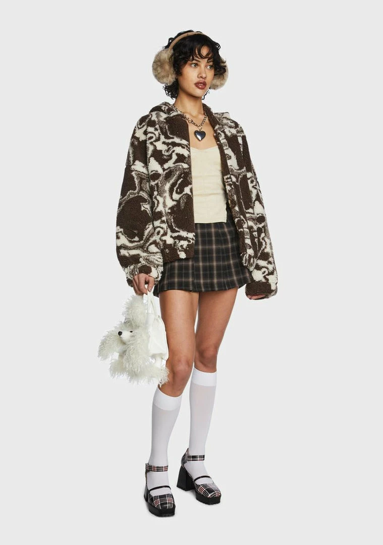 Top 10 β Pretty Garbage Brown Swirl Print Teddy Jacket π₯ 7 Pretty Garbage Brown Swirl Print Teddy Jacket