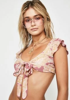 Power 2 The Flower Swim Grape Raquel Bikini Top