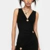 Pretty Garbage O-Ring Slit Midi Dress Dresses