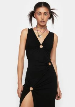 Pretty Garbage O-Ring Slit Midi Dress Dresses