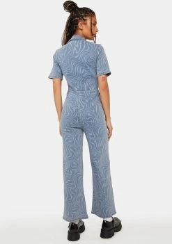 Another Girl Denim Swirl Jumpsuit Jumpsuits & Rompers