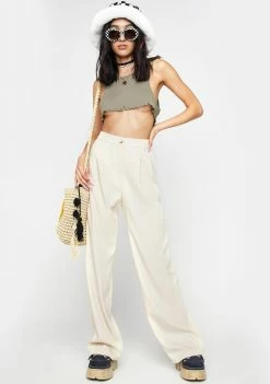 Pretty Garbage Wide Leg Tailored Pants Bottoms