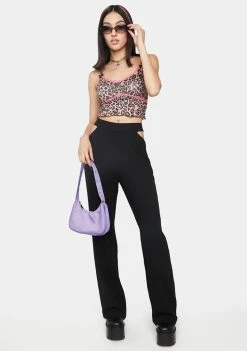 Pretty Garbage Trousers Side Cut Out Low Waist Pants