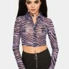 Buy π₯ Pretty Garbage Zebra Print Mesh Top Tops π 1 Pretty Garbage Zebra Print Mesh Top Tops