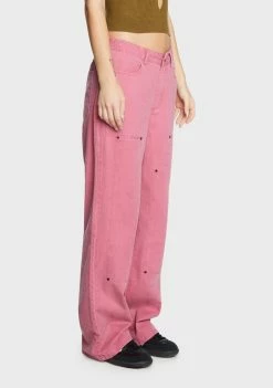Pretty Garbage Berry Patchwork Utility Pants