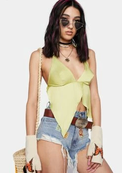 Pretty Garbage Satin Halter Top Tops