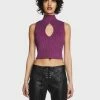 Wholesale π₯ Pretty Garbage Tops Purple Keyhole Mock Neck Crop Top π 2 Pretty Garbage Tops Purple Keyhole Mock Neck Crop Top