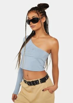 Pretty Garbage Hot Fix One Shoulder Top
