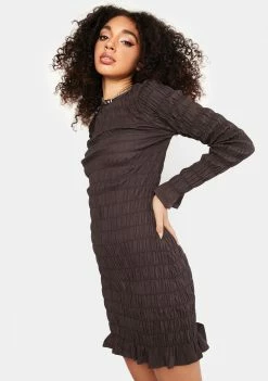 Another Girl Shirring Mini Dress