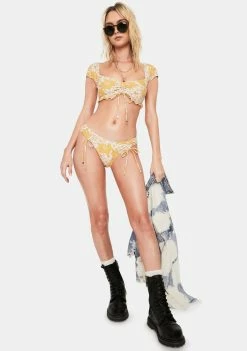 Power 2 The Flower Swim Daisy Anna Ruched Bikini Bottoms