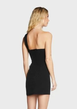 Pretty Garbage One Shoulder Buckle Mini Dress