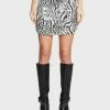 Pretty Garbage Bottoms Zebra Sequin Cut Out Mini Skirt