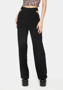 Pretty Garbage Trousers Side Cut Out Low Waist Pants