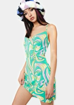 Pretty Garbage Swirl Print Mini Dress Sundress