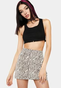 Pretty Garbage Zebra Print Mini Skirt Bottoms