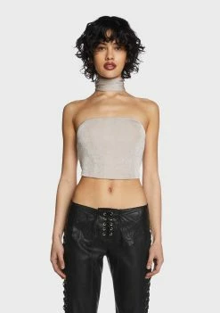 Pretty Garbage Choker Halter Neck Tube Top