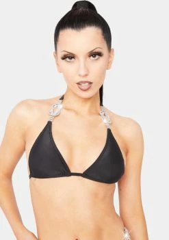 Hustler Bikini Tops Rhinestone Micro Triangle Bikini Top