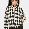 Pretty Garbage Checkered Faux Shearling Jacket Outerwear
