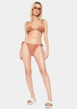 Power 2 The Flower Swim Cafe Noelle Draped Bikini Top