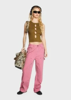 Pretty Garbage Berry Patchwork Utility Pants